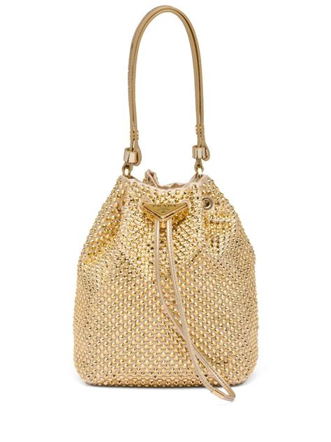 prada crystal bucket bag